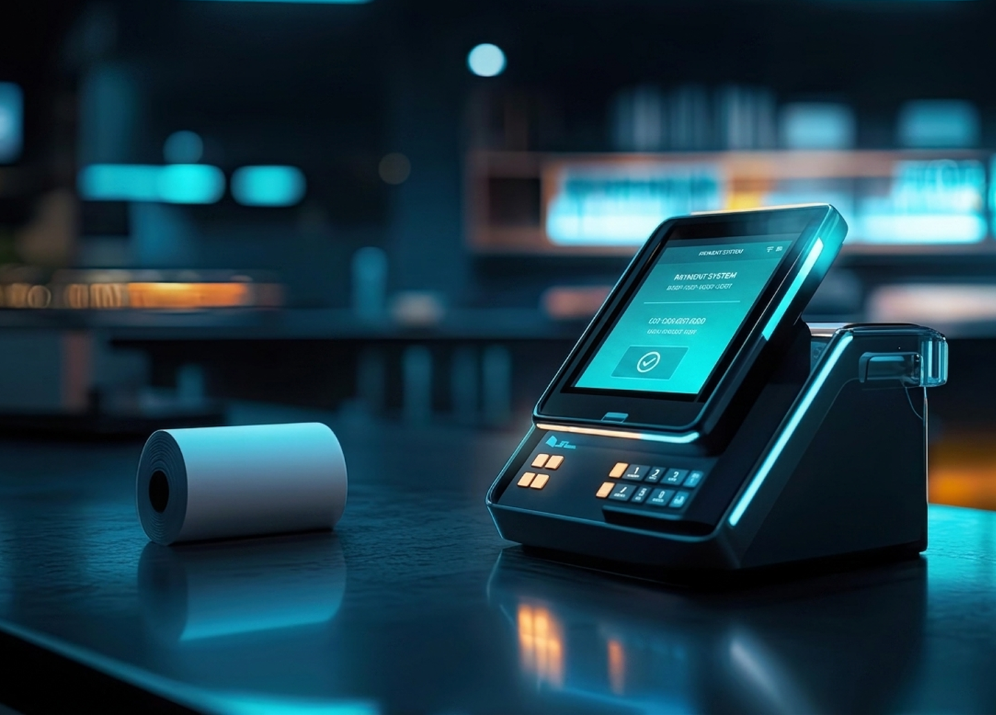 Touchscreen POS terminal background